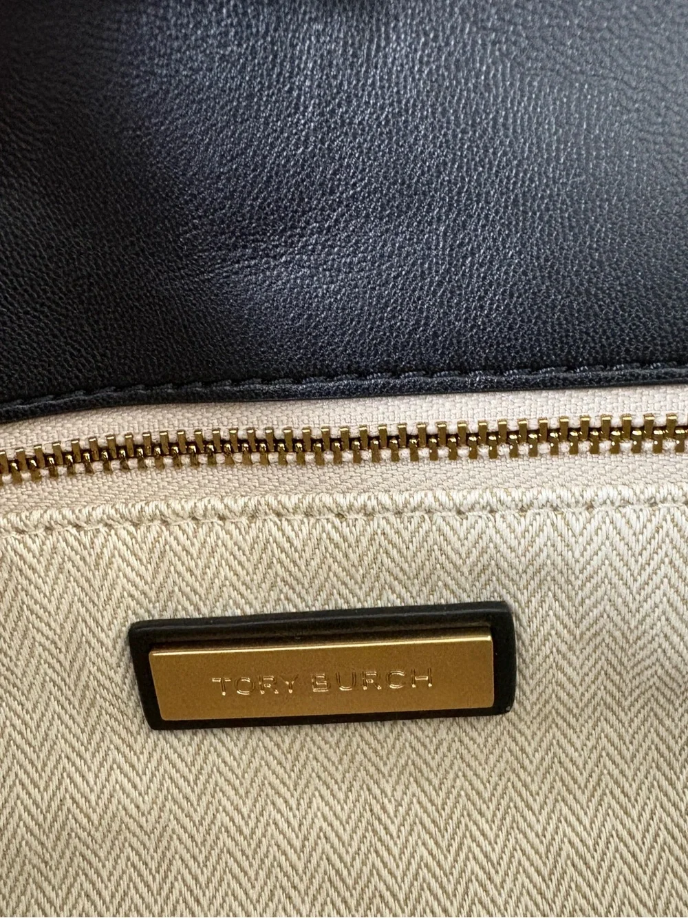 Tory Burch Black Quilted Leather Crossbody with Gold Hardware